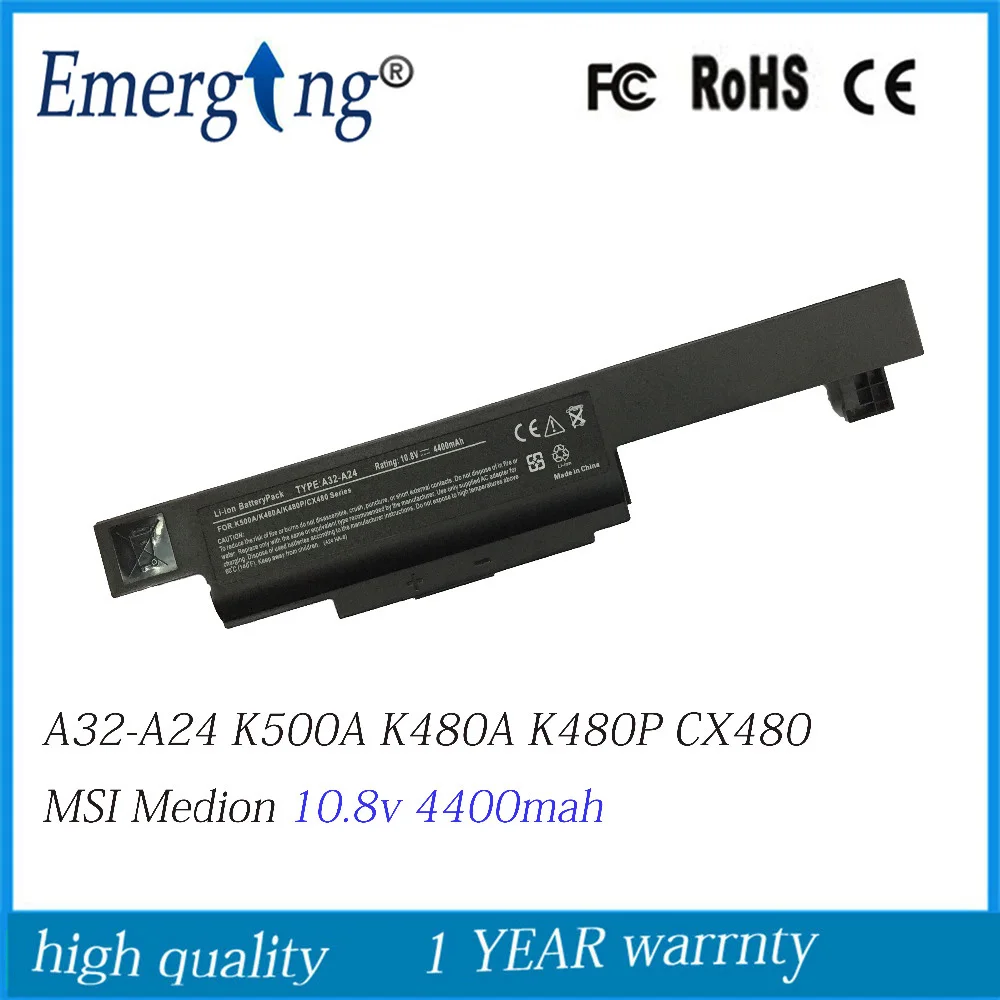 10 8 V 4400mAh Новый ноутбук Батарея для MSI CX480 K480N K480A i3 K480P i5 A480N i7 IB32312G50SX K500A Medion A32 A24|battery