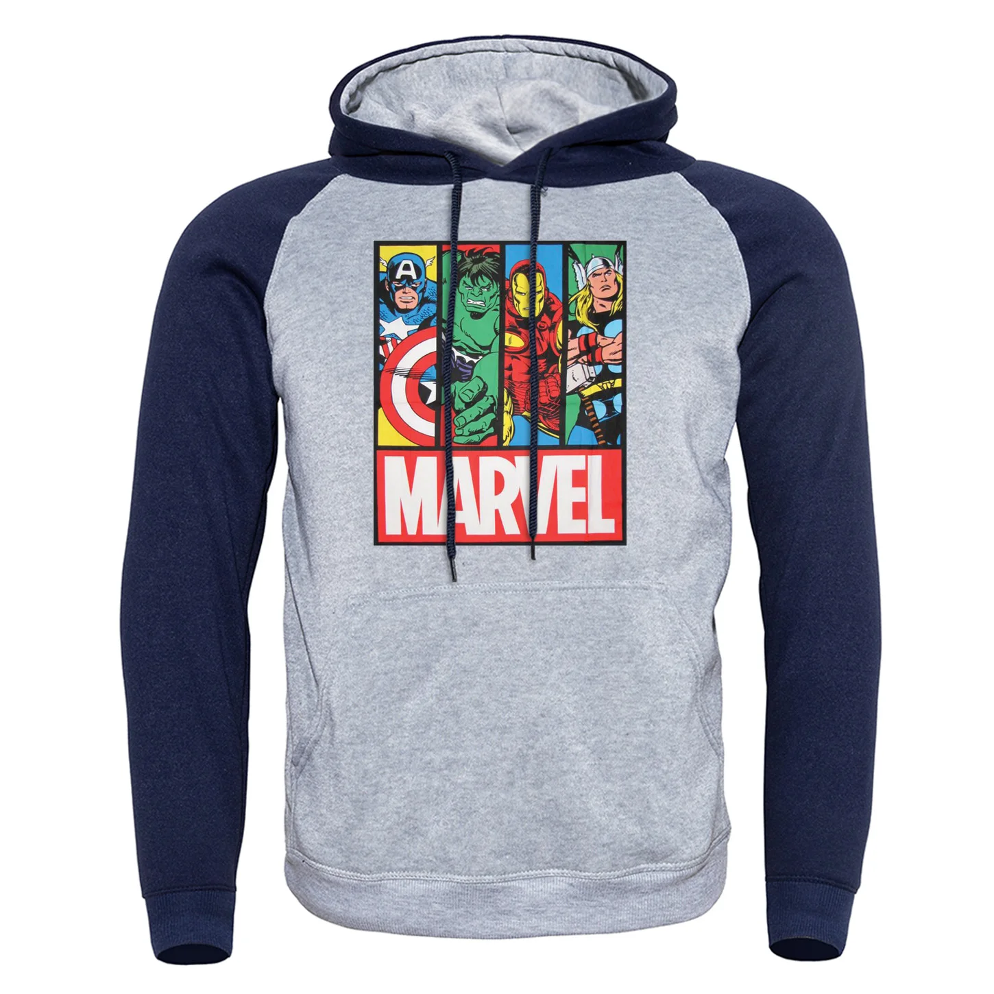 Мстители Marvel, супер герой, аниме,, новинка, длинный рукав, толстовка, Осень-зима, толстовка, мужская, реглан, хип-хоп, толстовка, уличная одежда - Color: dark blue gray6