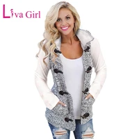 liva girl warm plus size cable hooded knit sweater vest women winter casual sleeveless outerwear jackets and coats with hat xxl