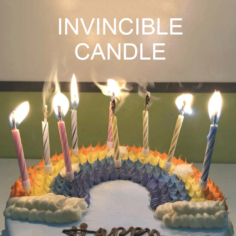 

10PC/set Eternal Candle Birthday Cake Thread Blowing Prank Funny Tricky Novelty Toys Party Wedding Props Relighting Candles