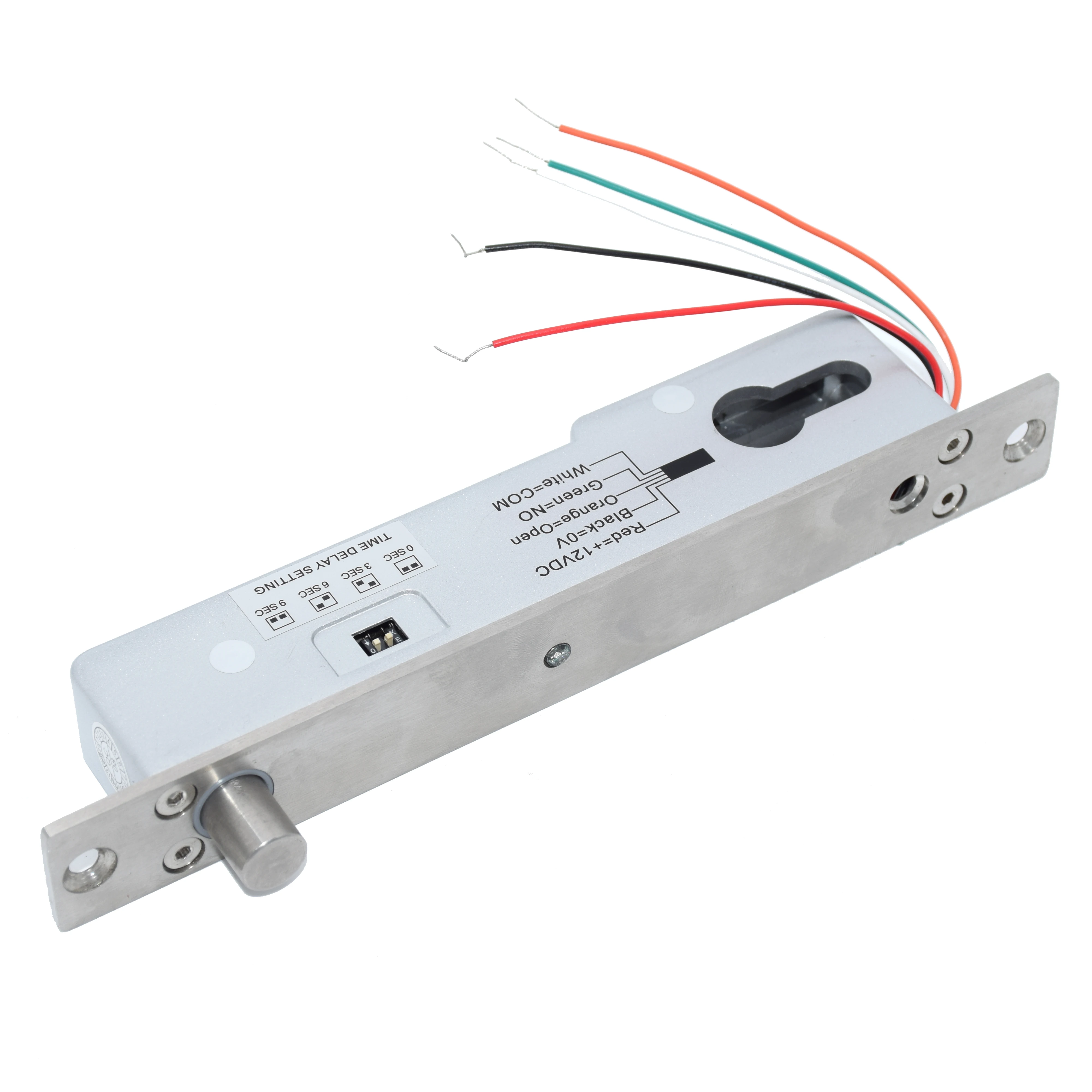 

DC12V Fail Secure Electric Bolt Lock With Mort Lock Cylinder Electric Drop Bolt Lock with mechanical key