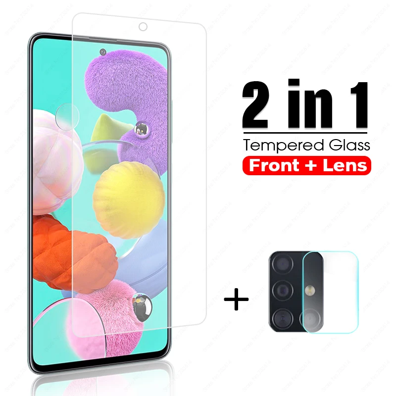 2 в 1 закаленное стекло для samsung galaxy a51 a71 Защитное камеры на samsun a515F a 71 51 A51 A71