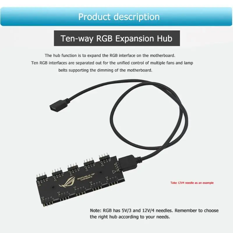Цветная (RGB) синхронизации концентратор с разъемом 12V для 4Pin 5v 3pin малышей от 1 до 10