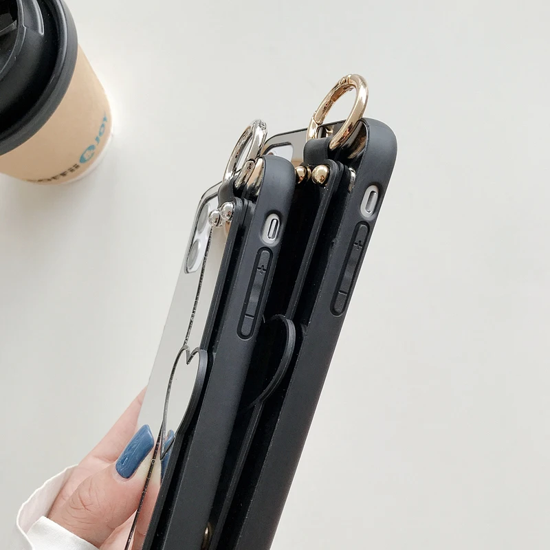 Зеркальный чехол Makup с ремешком на руку для iPhone 11 Pro Max чехлы женщин XR X XS роскошный