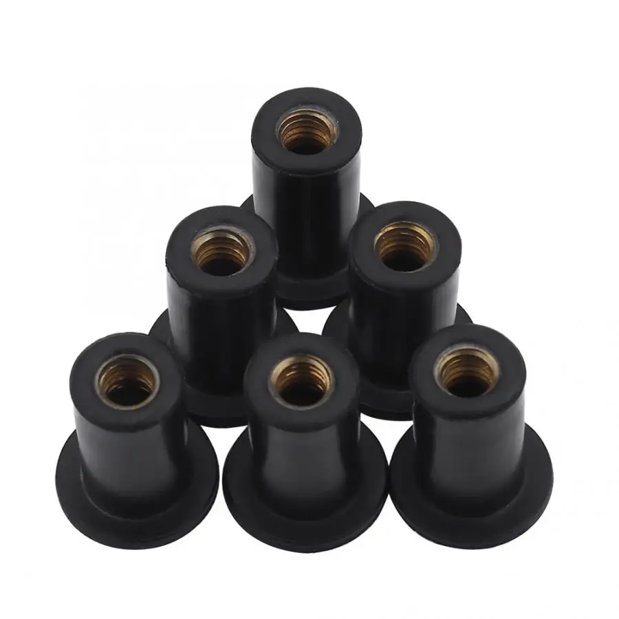 6 pcs M2025 M5 Durable Rubber Universal Motorcycle Well Nut Bolt Kit Hardware Windshield Bolts for Kayak Canoe Boats Accessory | Спорт и