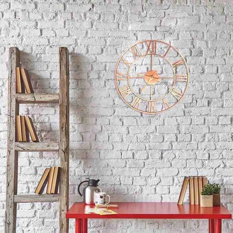 

Creative Fashion Modern Round Metal Wall Clock Soldering Process Very Durable For Study Room Offices Living Rooms Cafes 40cm