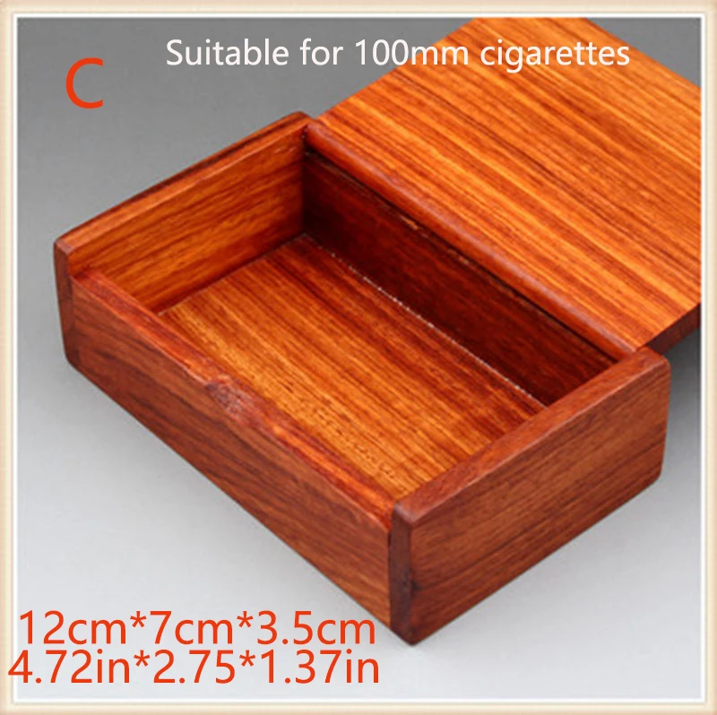 CFor100mmcigarette Чехол для сигарет, ручная работа, палисандр, твердый деревянный Высококачественный винтажный Чехол для карт, Подарочная элегантная коробка, аксессуары для автомобильных сигарет - Цвет: CFor100mmcigarette