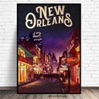 Городской пейзаж, холст, настенная живопись, плакат и принты, Новый Орлеан, минималистичные постеры для путешествий для гостиной, украшение для дома