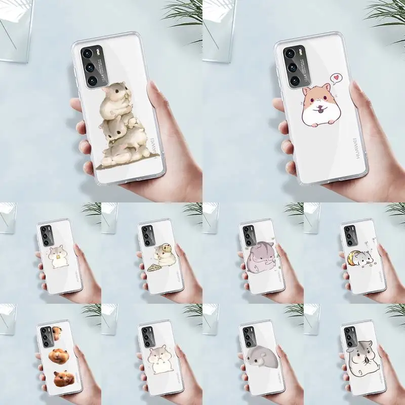 

Hamsters cartoon 1 Phone Case Transparent For Huawei 8 7 6 5 4 3 2 pro SE i E Soft TPU Clear Mobile Bags Coque