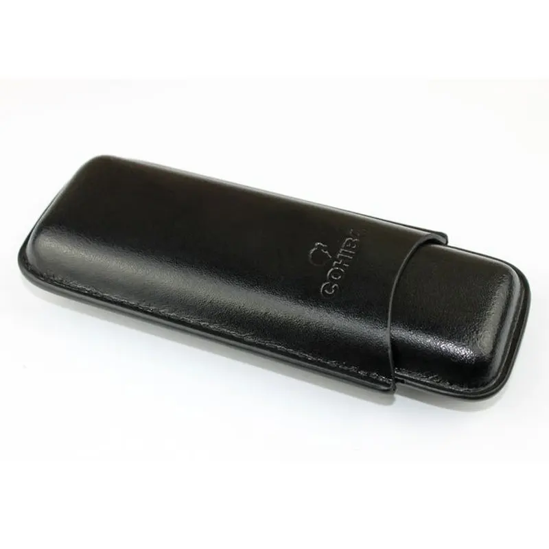 Дорожный Кожаный чехол для сигар Cohiba портативный черный гладкий хьюмидор