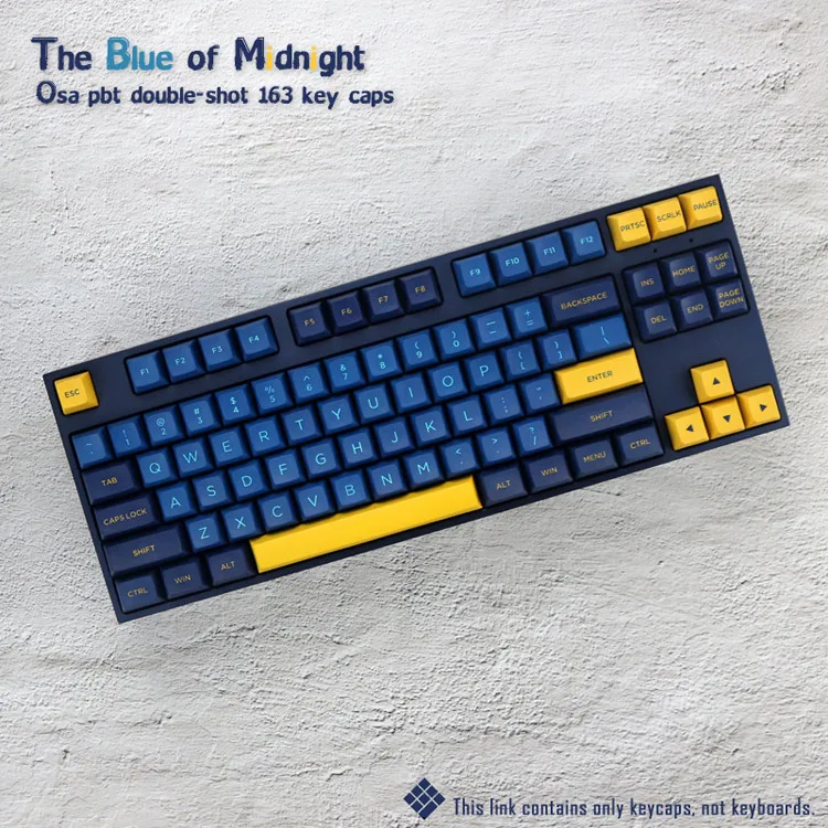 Механическая клавиатура OSA KEYCAP темно синего цвета двухцветная для литья под