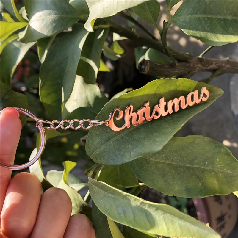 Рождественский пользовательский брелок с гравировкой для автомобиля логотипом