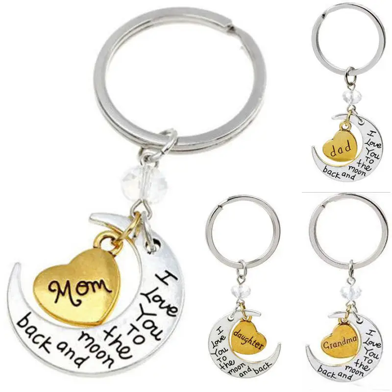 

Portable Unique Charm I Love You To The Moon And Back Keyring Keychain Good Gift