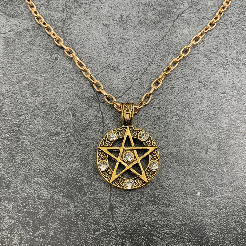 Винтажный талисман Wicca для мужчин и женщин ожерелье с подвеской из кубического
