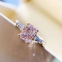 silver 925 jewelry anti allergic 2 carats pink ice cutting rings for women vintage ring fine jewelry birthday mothers day gifts