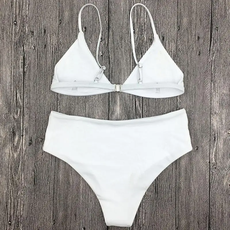 Женское бикини с высокой талией летний сексуальный купальник вышитыми цветами