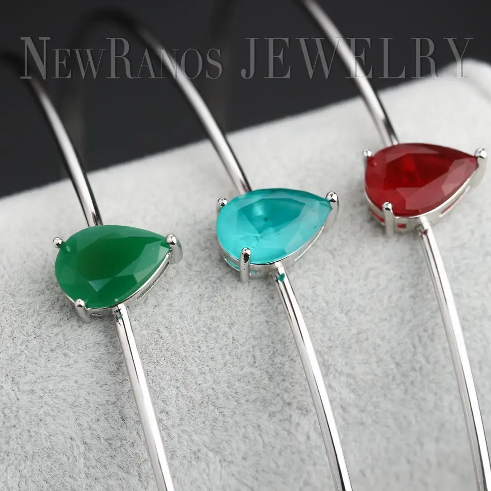 Ожерелье чокер Newranos с натуральными полудрагоценными камнями в форме капли