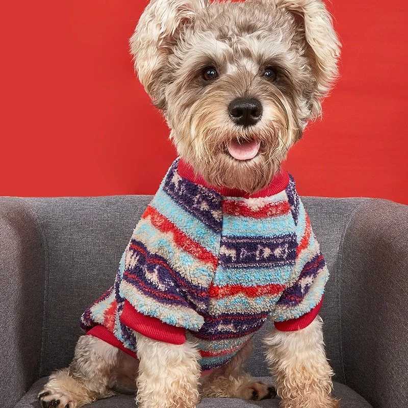 

Pet Fashion Clothes Christmas Fall Winter Style Warm Cat Clothes Small Dog Pet Sweater Plush Dog Clothes Pet Supplies