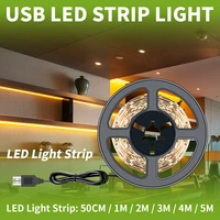 50cm 1m 2m 3m 4m 5m usb led strip dc 5v light led lamp tape ribbon 2835smd white led strip lamp tape for tv background lighting