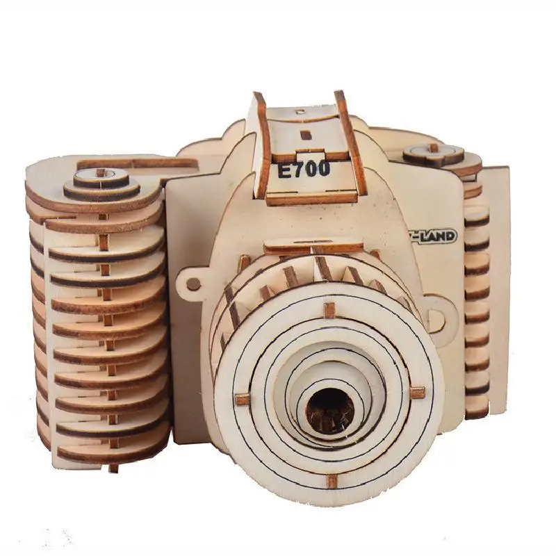 3d деревянные стерео головоломки моделирование камера модель игрушки Детские