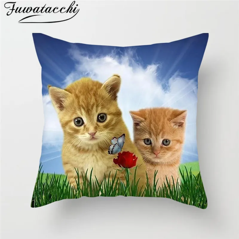 Наволочка Fuwatacchi с изображением бабочки и мака наволочка принтом милого кота