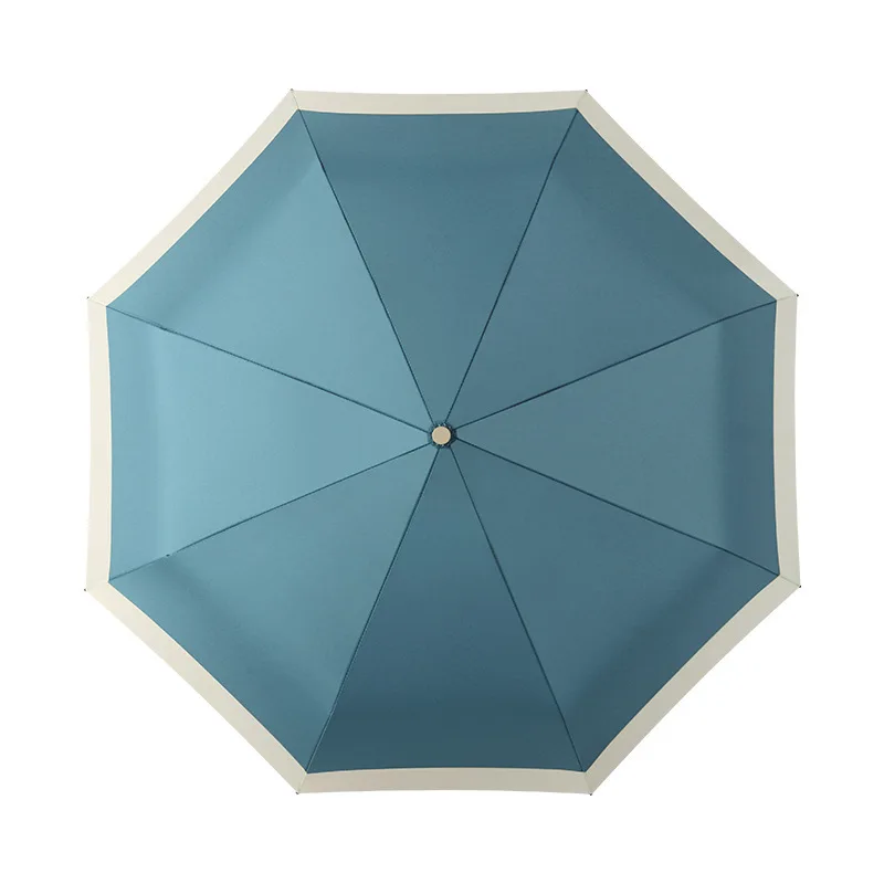 

New Fresh Triple Folding Umbrella Sunny and Rainy Dual-Use Folding Umbrella Korean Creative Edge Advertising Umbrella