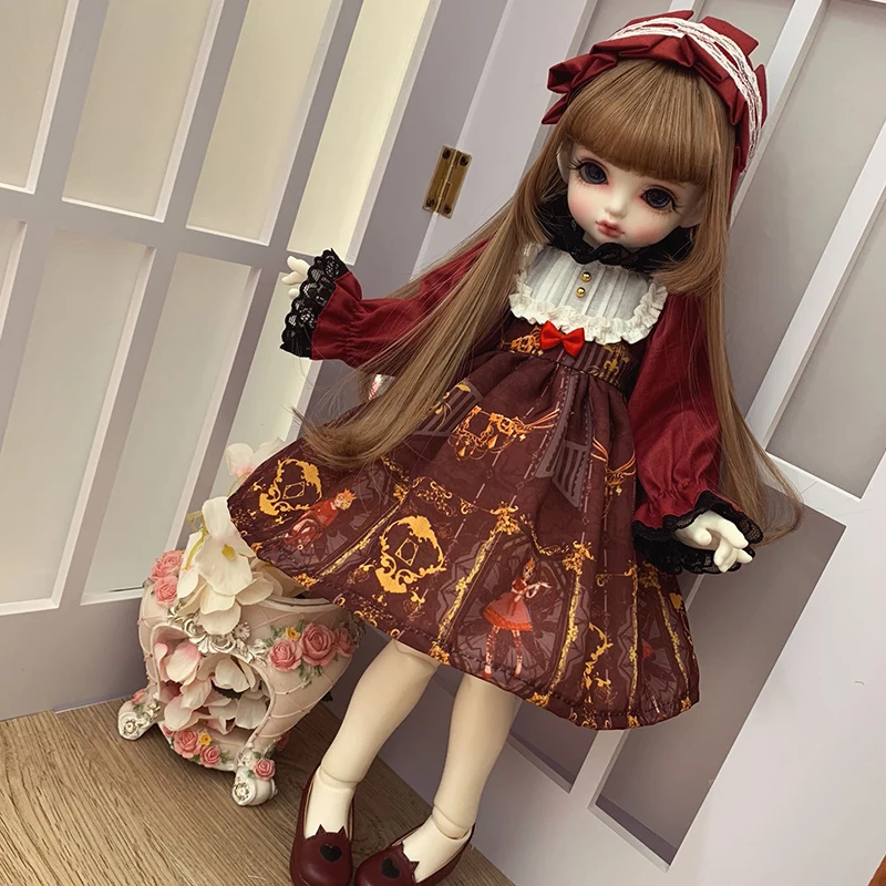 BJD одежда 1/6 1/4 Кукла платье с пузырчатыми рукавами для 1/6 1/4 BJD 1/6 Blyth кукла аксессуары BJD платье+ украшение для волос