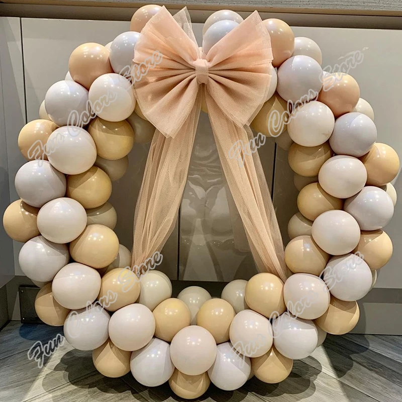 

Doubled Macaron Gray Memorial Day Party Arch Baby Shower Doubled Apricot Celebration Decoration Birthday Balloon Garland Kits
