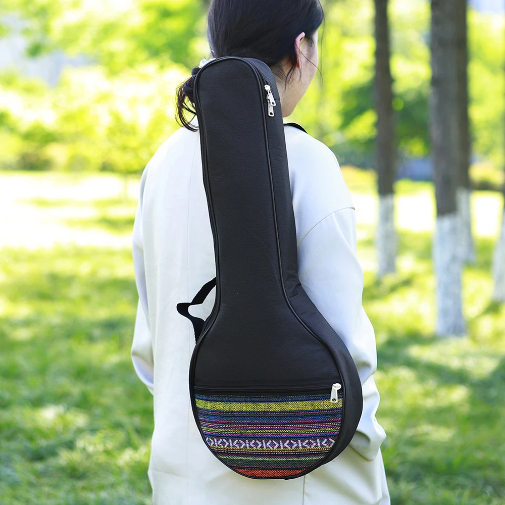 

M MBAT Black 4 strings Banjo Bag High quality Musical Instrument Accessories Folk Style Banjo Tote Case Plus Cotton Backpack