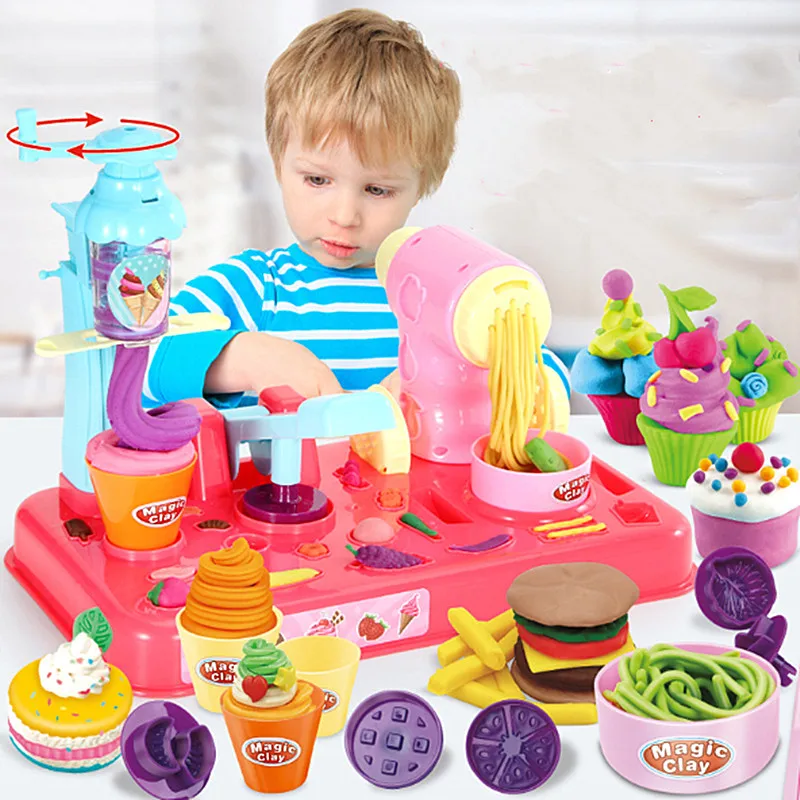 Игрушка ручной работы сделай сам цветная глина мороженое бургеры 3 в 1 машинка для