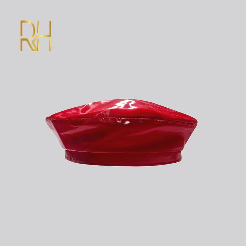 Женский зеркальный берет из искусственной кожи Женская демисезонная зимняя