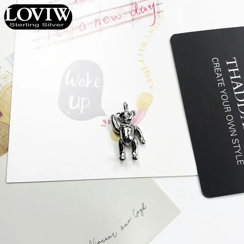 Pendant Teddy Bear Winter Brand New Fashion Jewelry drop shipping 925 Sterling Silver Cute Gift For Woman | Украшения и