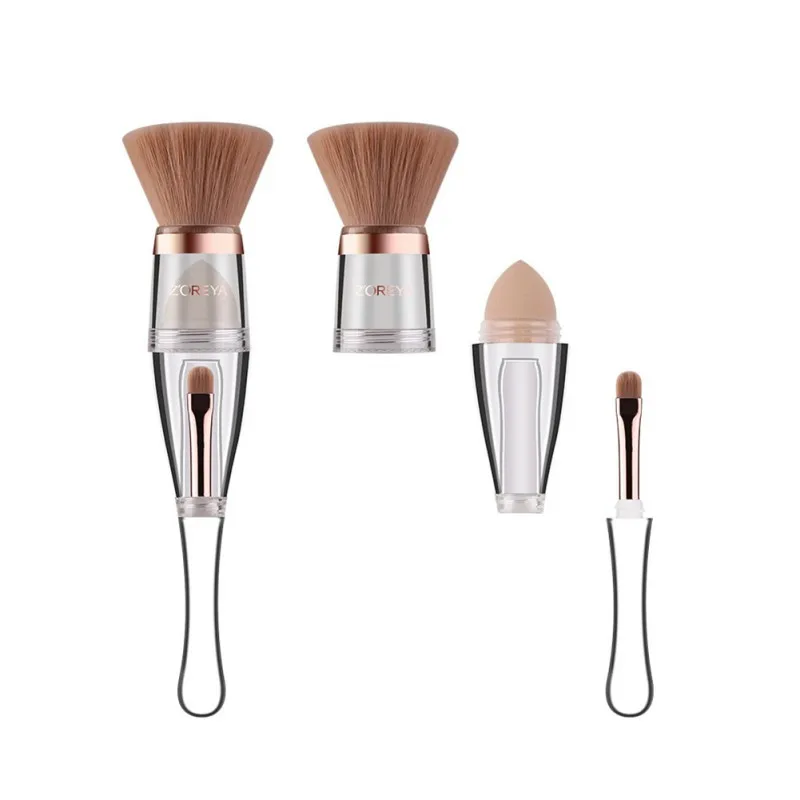 QX0851B-Flat brush Многофункциональные профессиональные 4 в 1 кисти для макияжа основа для бровей подводка для глаз Румяна косметическая пудра консилер кисти - Handle Color: QX0851B-Flat brush