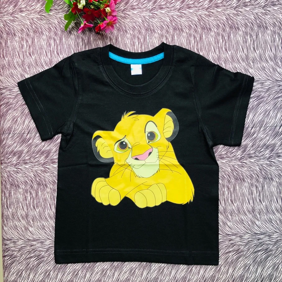 100% хлопковая Футболка с изображением короля льва детские футболки одежда для