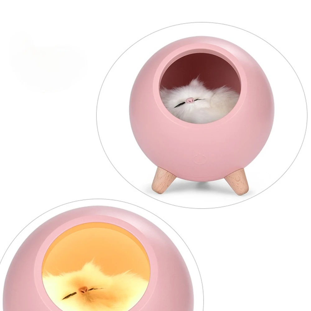 LED Cat Night Light USB Portable Rechargeable Bluetooth-compatible Desktop Speaker Room Decoration Holiday Atmosphere Lamp | Лампы и