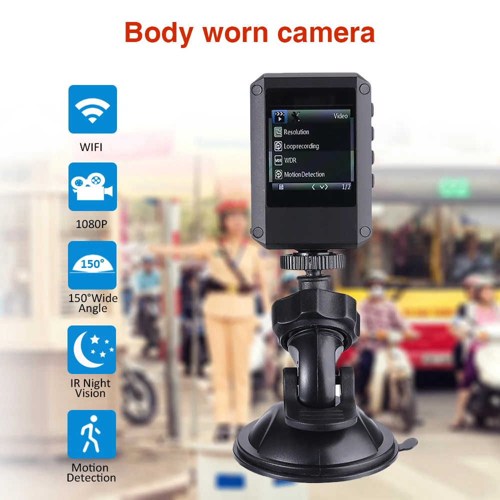 Нательная камера HD 1080P ИК ночное видение Автомобильный видеорегистратор