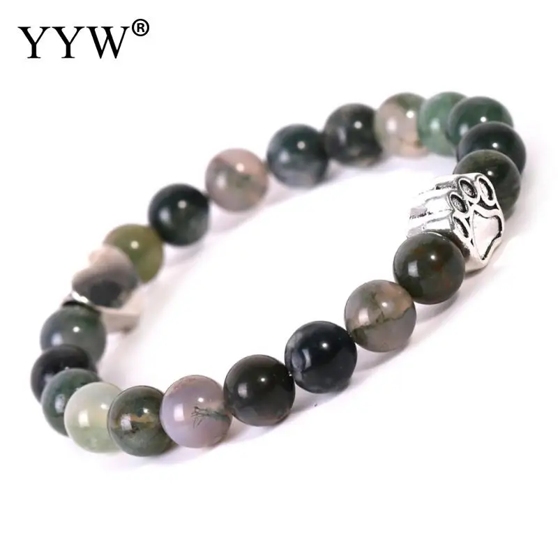 5 прядей/лот унисекс Гладкий натуральный камень Браслеты Сердце коготь подвесной