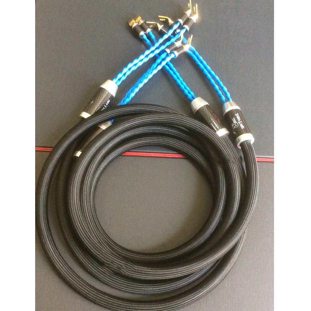 

One Pair HiFi Audio Cables TARALABS RSC Air2 Speaker Cable Carbon Fiber Spade Plug