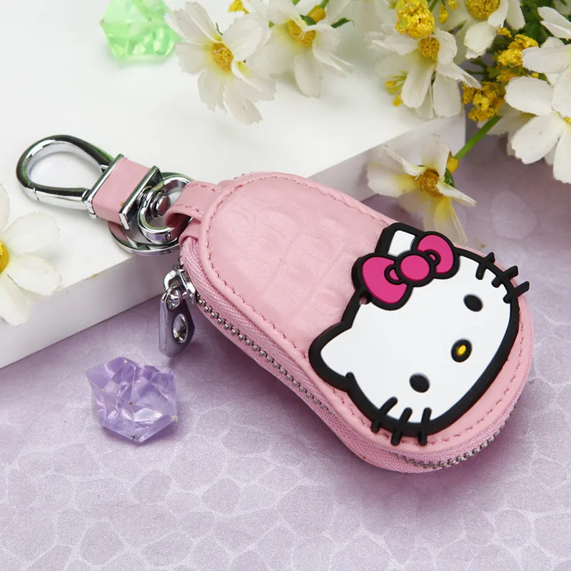 Style6 Милый мультяшный брелок Hello Kitty, модный кожаный кошелек на молнии, брелок для женщин и девочек, брелок для ключей, автомобильный Шарм, ювелирное изделие, подарок - Цвет: Style6