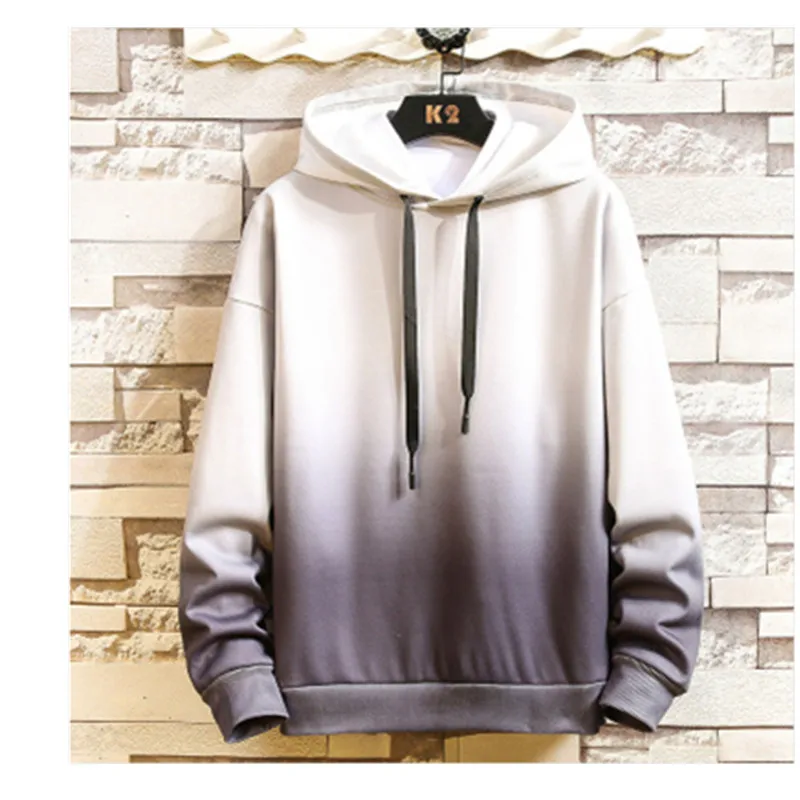 2019 осенние градиентные толстовки с капюшоном мужские хип-хоп свободные мужской