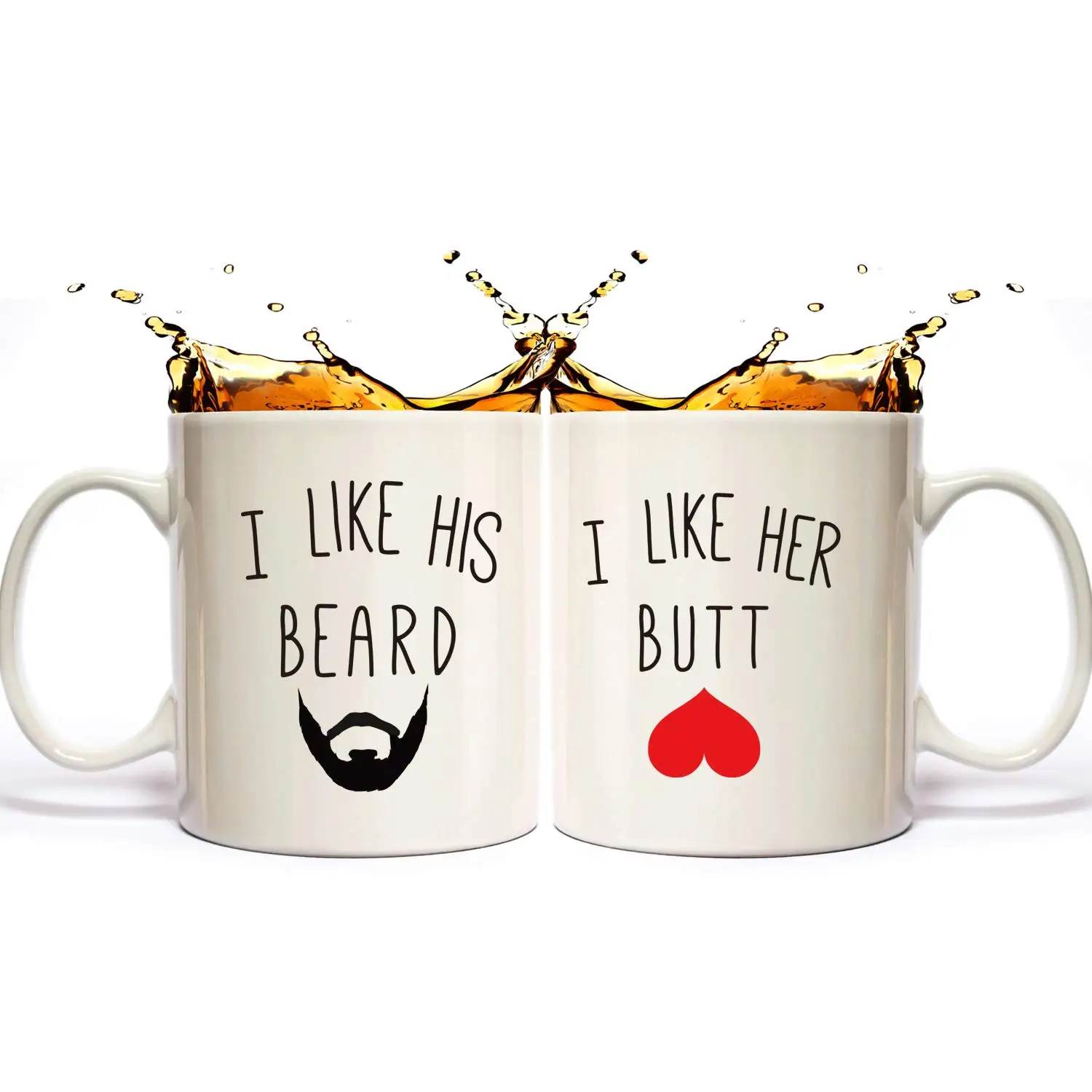 Я люблю его бороду я ее ягодицы кружку для пар забавная кружка (2) 11 унций кофейная