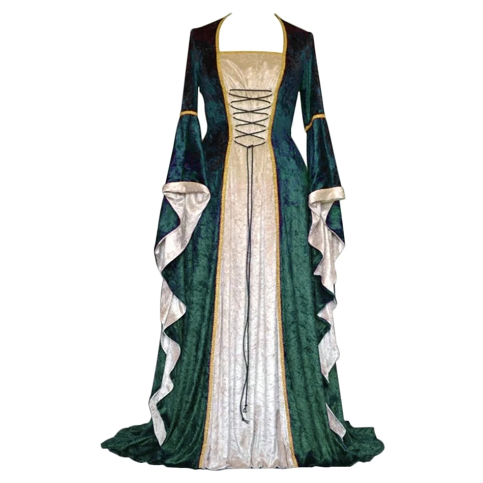 

New Medieval Costume Renaissance Dress Victorian Ball Dress Champagne Retro Vestidos Court Long Robe Noble Princess Palace Party