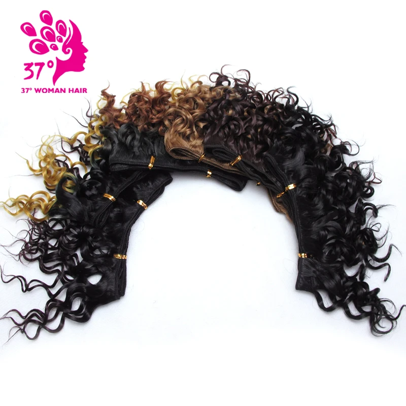 

6 inch 4pcs/lot Short Curly Synthetic Weave Hair Low Temperature Fiber Hair Extensions Weaving Bundles
