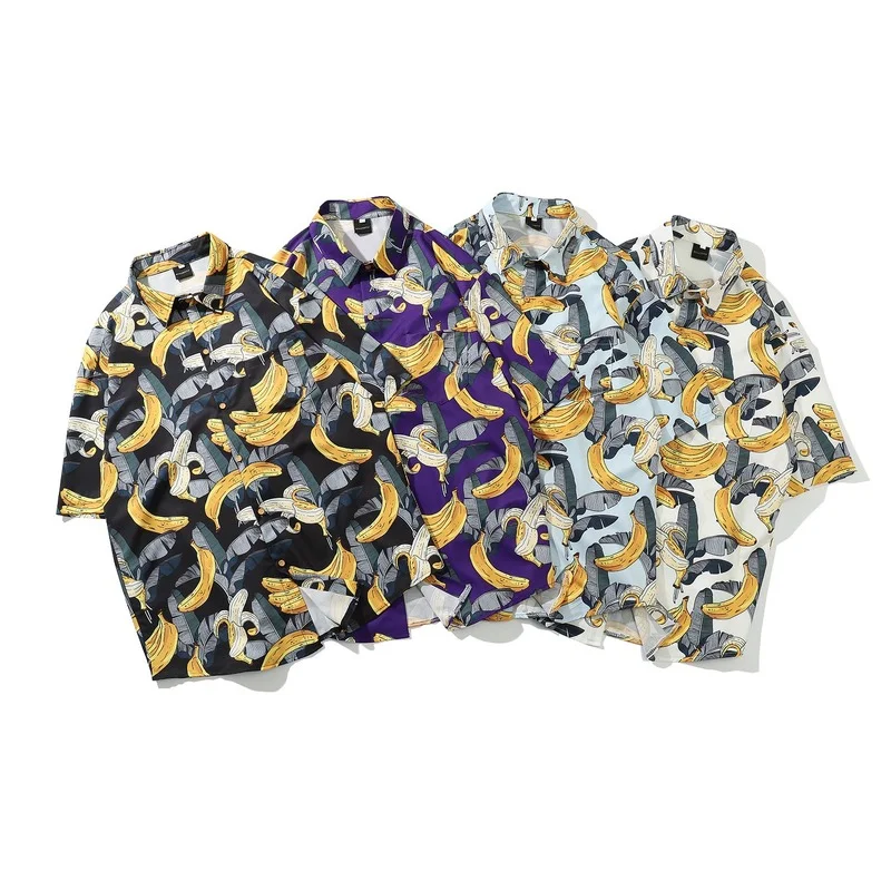 

Мужская рубашка с коротким рукавом, повседневная, с цветочным рисунком, лето 2021, новая мужская рубашка, гавайская Мужская рубашка с коротким...