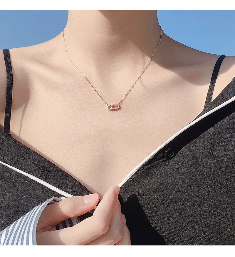 

Oval Smart Necklace Female Korean Version Exquisite Simple Personality Student Clavicle Chain Temperament Wild Pendant