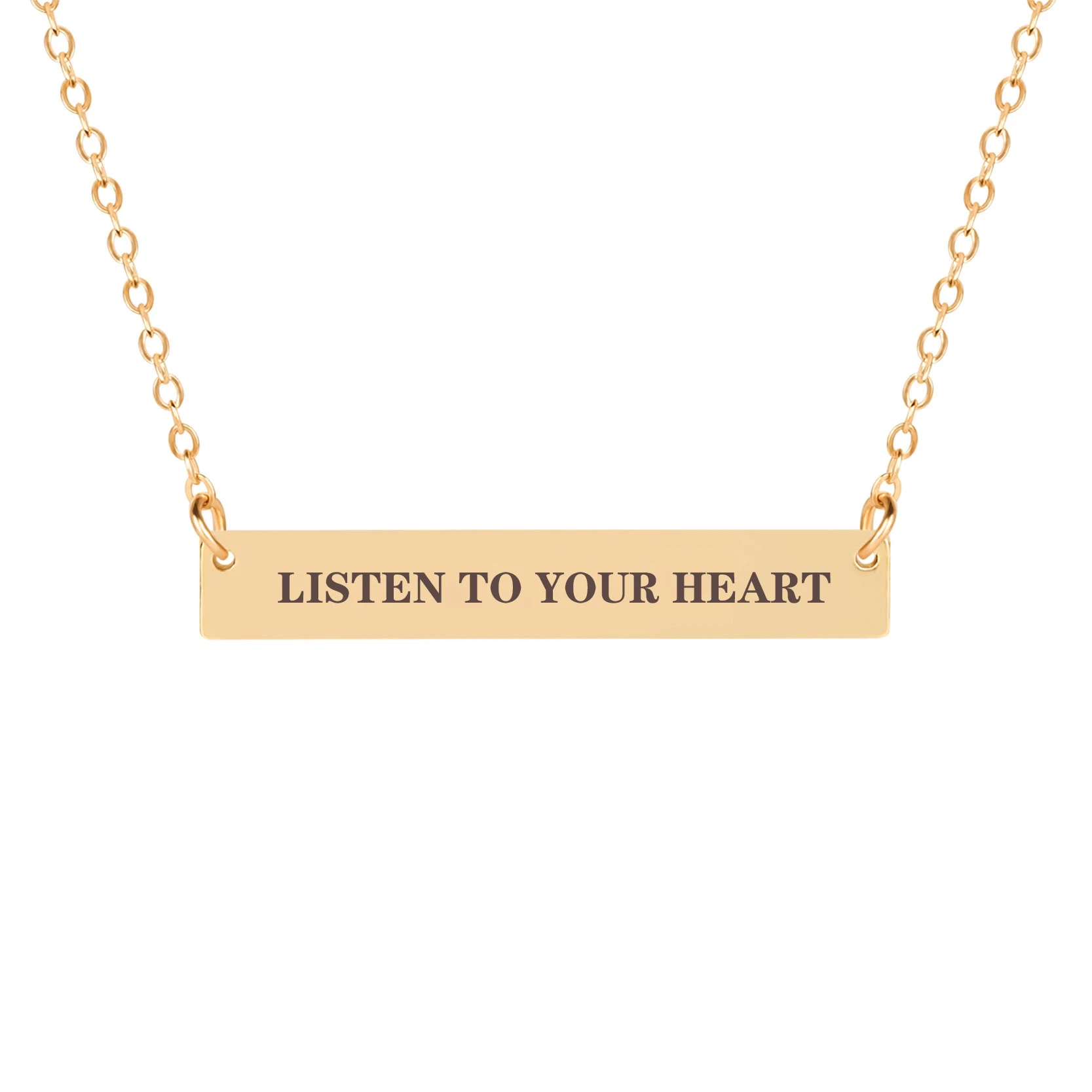 Слушайте свое сердце женское ожерелье с резьбой подвеска Золотая модная буква