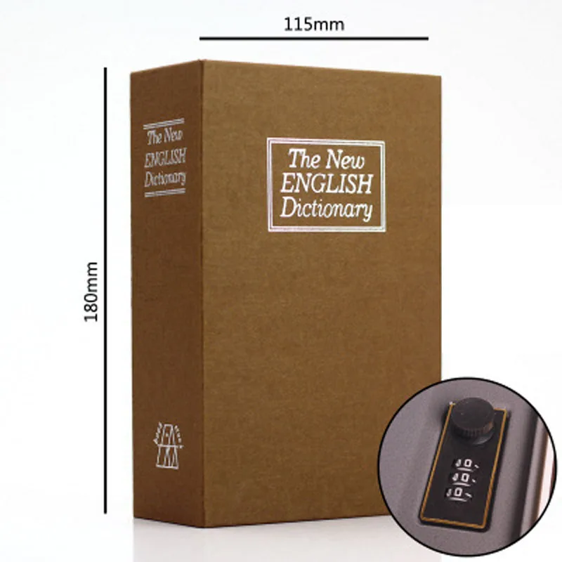 English Dictionary Safe Book Bank Shaped Piggy Bank Metal Coin Bank Money Box Figurines Saving Money Home Decor Gift For Kids