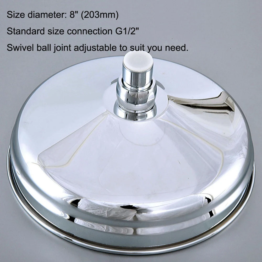 polished chrome round 8 rainfall shower head extension pipe wall arm shower arm bathroom accessory standard 12 nsh103 free global shipping
