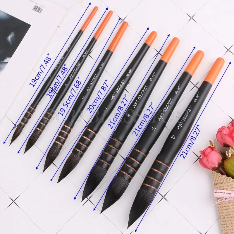 

Wooden Handle Squirrel Hair Art Paint Watercolor Brush Artistic Supplies Painting Drawing Drop Shipping
