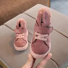 Кожаные ботинки для девочек 1-6 лет, на плюшевой подкладке